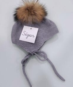 GORRO POMPOM GRIS CLARO SIGAR