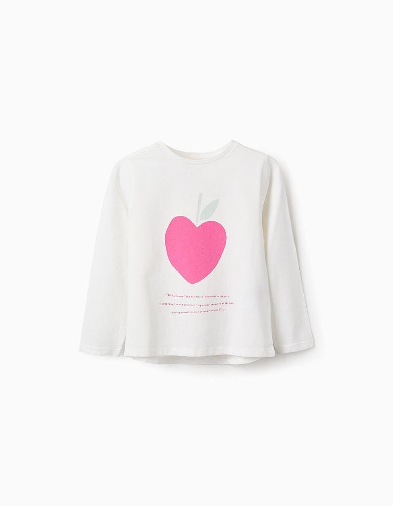CAMISETA NIÑA BLANCA MANZANA ROSA ZIPPY