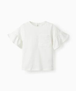 CAMISETA BLANCA BOLSILLO PERFORADO ZIPPY NIÑA