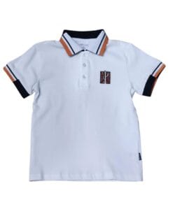 POLO BLANCO DETALLES MARINO Y CALDERA ATIVO