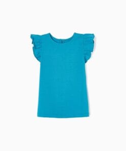 CAMISETA BASICA MANGA VOLANTE AZUL ZIPPY