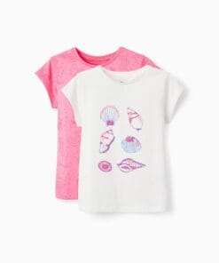 PACK DOS CAMISETAS BLANCA Y ROSA ZIPPY