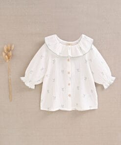 BLUSA DADATI BLANCA FLORES VERDES