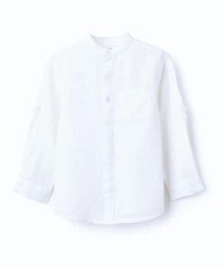CAMISA LINO CUELLO MAO BLANCO