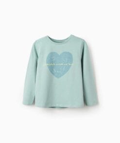 camiseta niña manga larga verde 