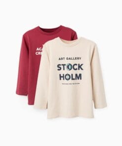 pack camisetas Burdeos y beige